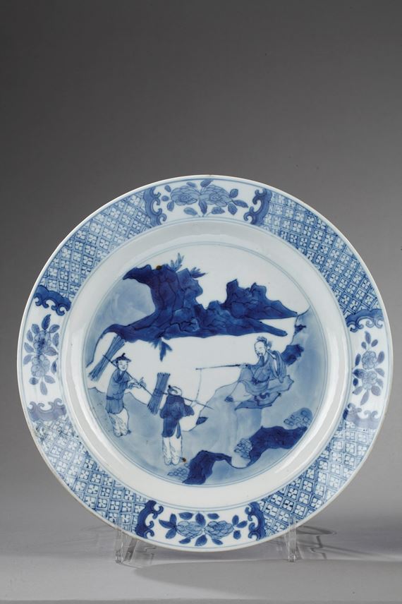 Pair of plates porcelain blue and white | MasterArt